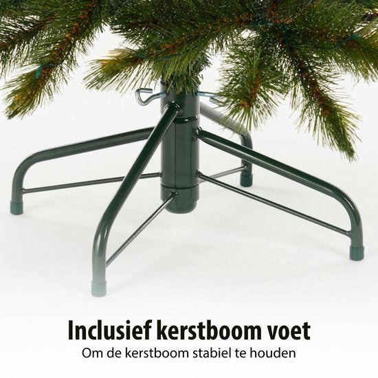 Sapin de Noël Triumph Tree Forest Frosted H 155 cm - Décoration de Noël d'intérieur avec des aiguilles givrées - Sapin artificiel rond avec structure emboîtable et système de fixation par clic - Ø 119 cm - Vert