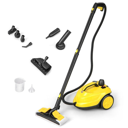 Coast Multifunction Steam Cleaner 2000W - 37x26x25 cm - Jaune - 1.8L Capacité d'eau - 13 Accessoires - Pour Tapis, Fenêtres et Sols