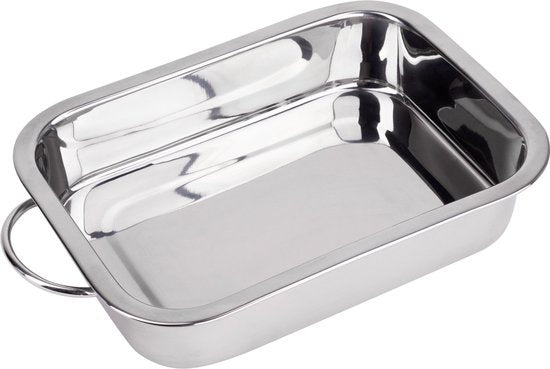 Renberg Plat à lasagne - Moule à pâtisserie - acier inoxydable - 32 x 23 x6.3CM -4 Litres