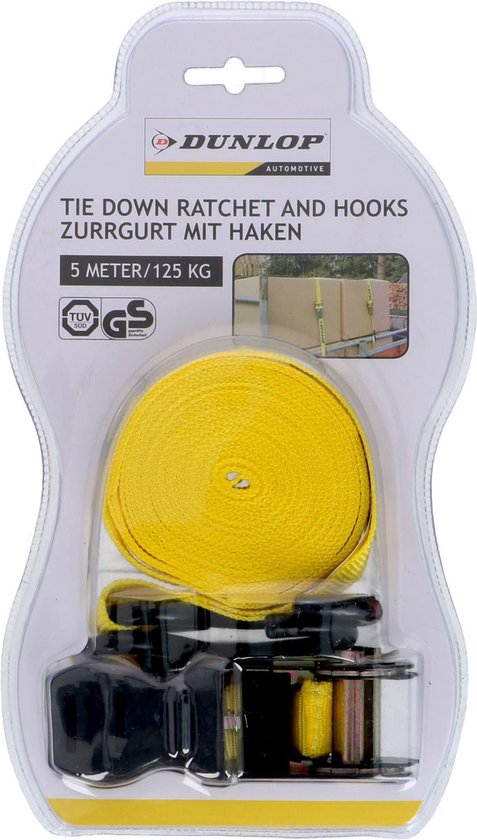 Dunlop Lashing Strap with Ratchet - Sangle d'arrimage 5M - Max. Capacité d'arrimage 125KG
