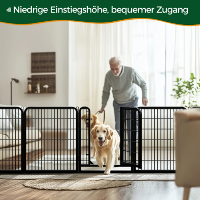 Yaheetech Cage de jeu pour chiots, 8 pièces - Noir - 200 x 68 x 80 cm - Pliable