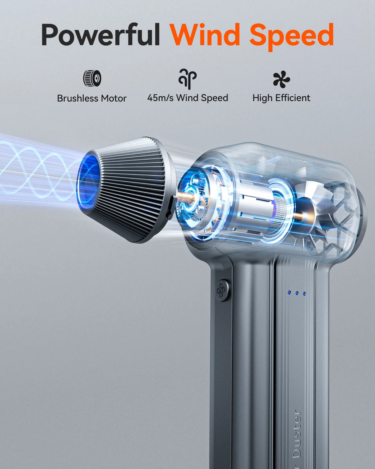 Souffleur d'air sans fil WOLFBOX DF60 – 110 000 tr/min – 3 vitesses – Souffleur d'air puissant pour la voiture, la maison et l'extérieur