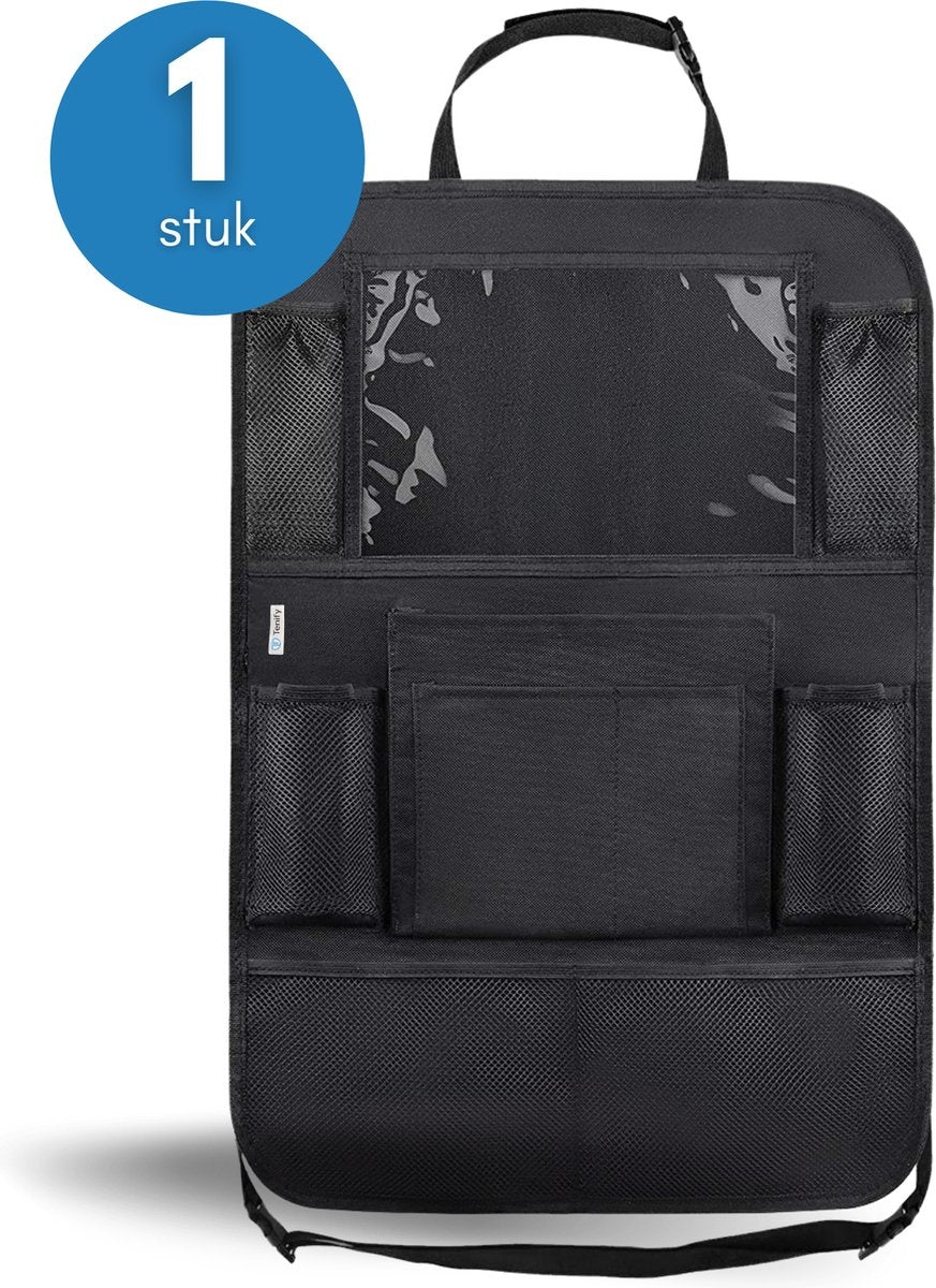 Premium Luxury & Sturdy Car Organiser with Tablet Holder - 1 Piece - Extra Storage - Protector - Car Seat - Accessories