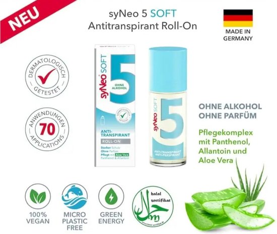 syNeo SOFT - Déodorant Anti-transpirant Spray Pompe - 30ml - Aloe Vera - 0% Alcool - Halal - Transpiration excessive