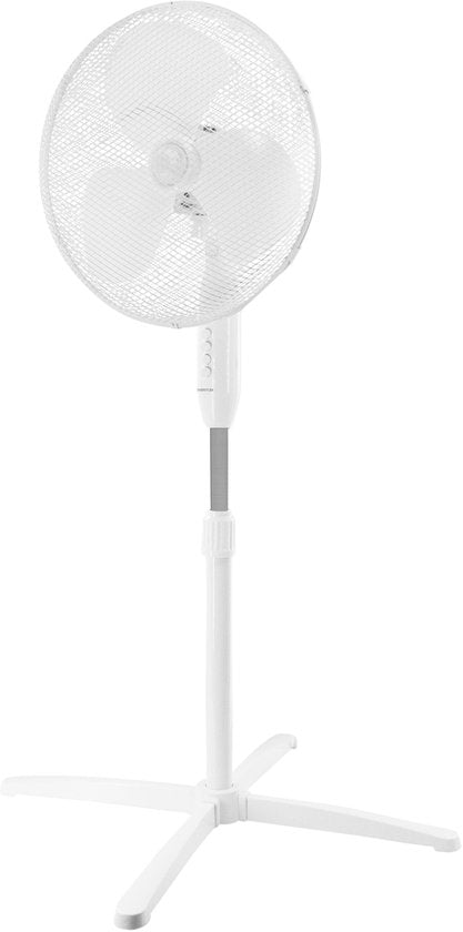 Inventum VST400W - Ventilateur sur pied - 3 vitesses - Ø 40 cm - Oscillation à 80° - Hauteur réglable - Blanc