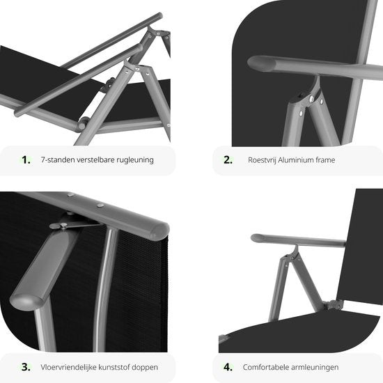 Bain de soleil bain de soleil Marisol - dossier réglable - gris foncé - 403258