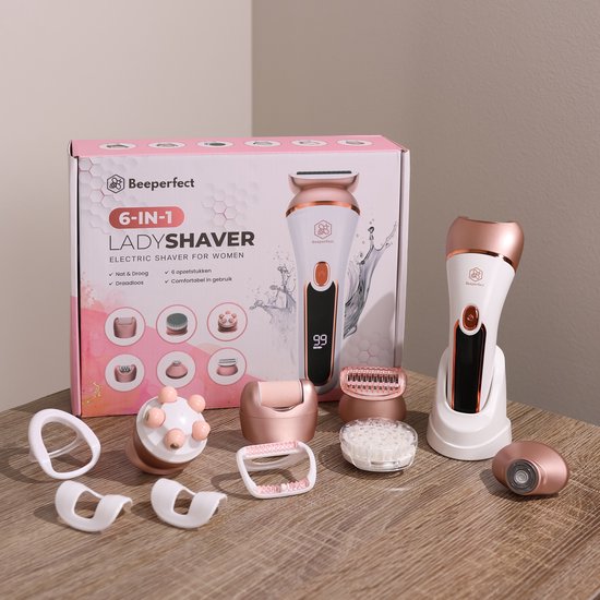 Beeperfect® 6 en 1 rasoirs pour femmes - épilateur - rasoir féminin - tondeuse bikini - rechargeable - étanche - 6 accessoires