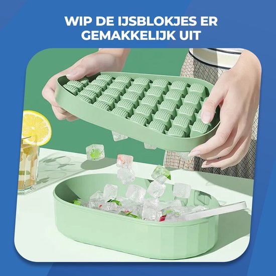 Bac à glaçons Roegaarden avec couvercle - Seau à glace - Machine à glaçons - Avec bac - Avec cuillère
