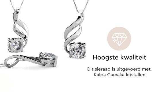 Yolora Collier pour femme avec pendentif en cristal Kalpa Camaka - Couleur argent - Plaqué or blanc 18K - Emballé - Cadeau de fête des mères