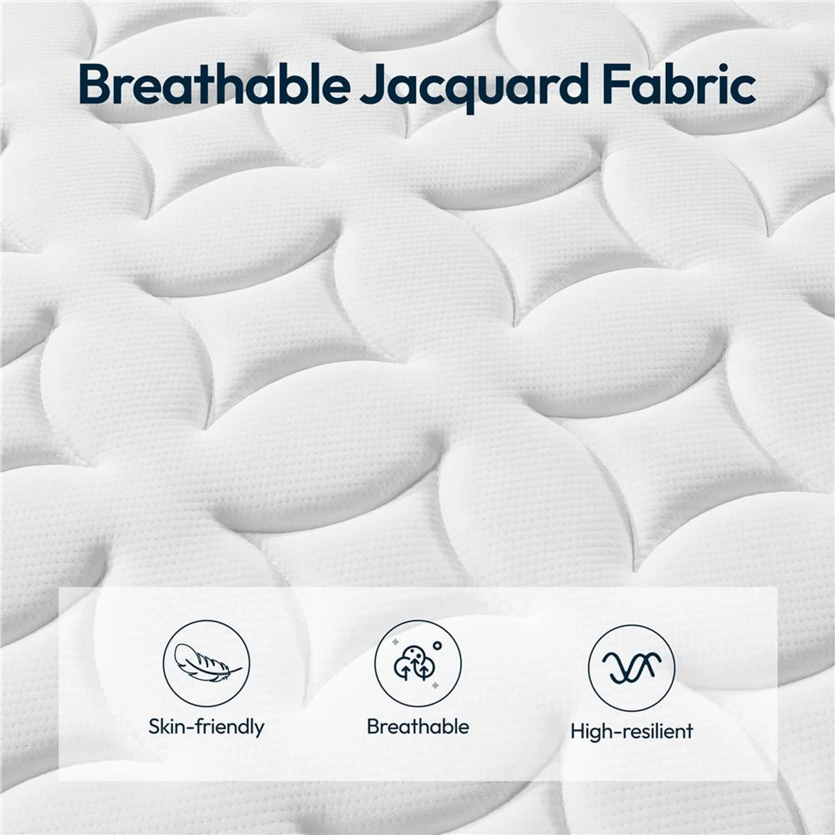 Matelas à ressorts ensachés Yaheetech 90 x 200 cm - 7 zones de confort - Blanc - Degré de fermeté H3