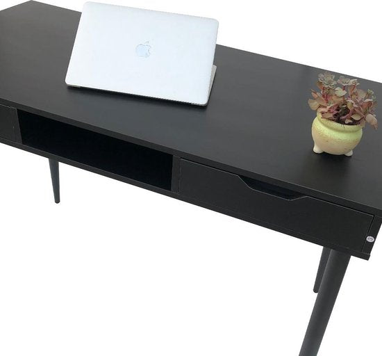 Bureau table informatique Sturdy - table d'appoint entrée ou couloir - industriel moderne - noir