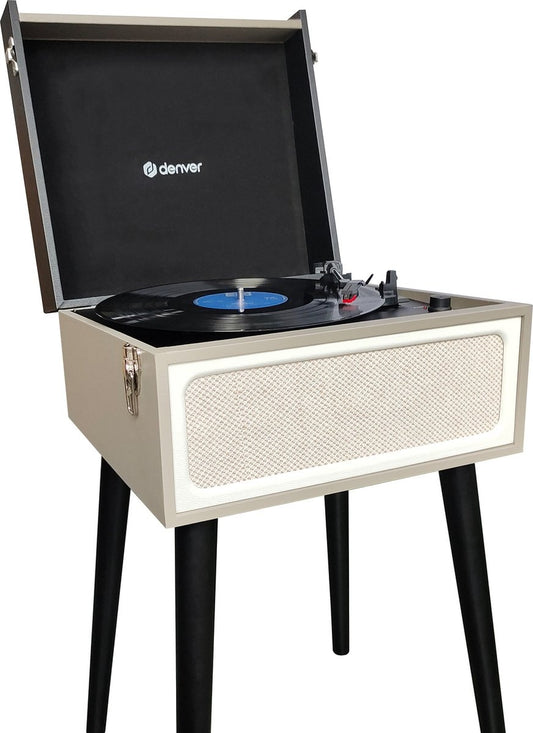 Denver Record Player Bluetooth - Haut-parleurs intégrés - Radio FM - Auto-stop - Retro - VPR250