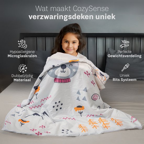 Couverture lestée CozySense® Enfant 2,4 kg - Couverture lestée - Couverture lestée avec répartition de la pression GLASS-Flow® - Housse lavable - Hypoallergénique - Pour les filles