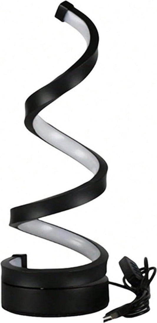 NEXXT - Lampe de table LED Spiral - Alimentation USB - Dimmable - 3 couleurs de lumière - Design minimaliste - Table de chevet / Bureau - Noir