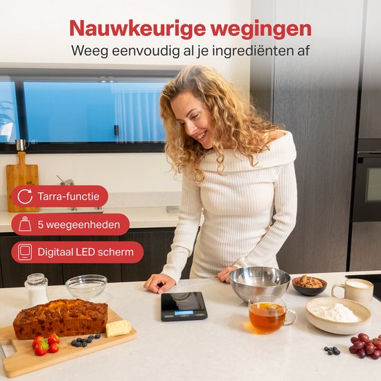 AoraKitchen Balance de cuisine numérique - rechargeable par usb - 1g à 15kg - balance de précision - tare