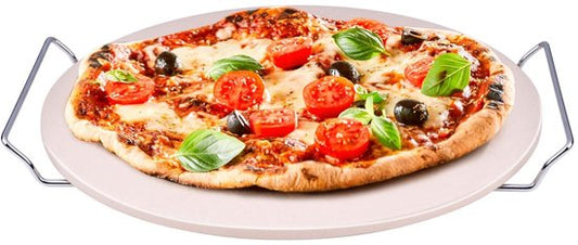 Pierre à pizza Alpina - Pierre à pizza pour barbecue et four - Ø 33 cm - Pierre à cuisson pour une croûte croustillante - Pierre de four résistante à la chaleur