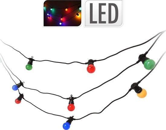 Lumières de fête 10 ampoules LED colorées - 8 fonctions lumineuses