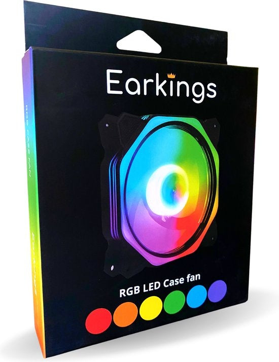 Ventilateur RGB pour PC - Ventilateur de boîtier 120mm 6-pin High Airflow - Ventilateur de boîtier d'ordinateur Earkings avec télécommande