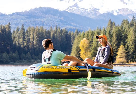 Kit de bateau Intex Challenger 2 - 236 x 114 x 41 cm - Pagaies et pompe incluses