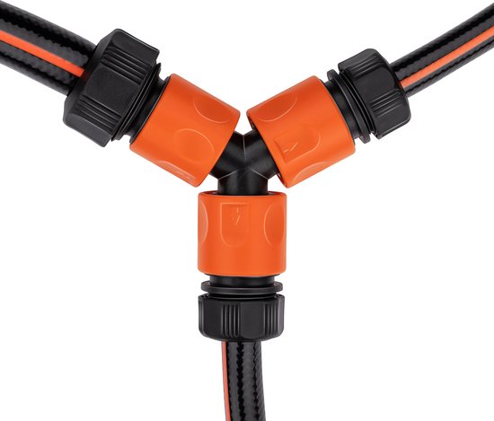 BLACK+DECKER Coupleur de tuyau d'arrosage - 3 voies - 7 x 6 x 2.1 CM - Noir