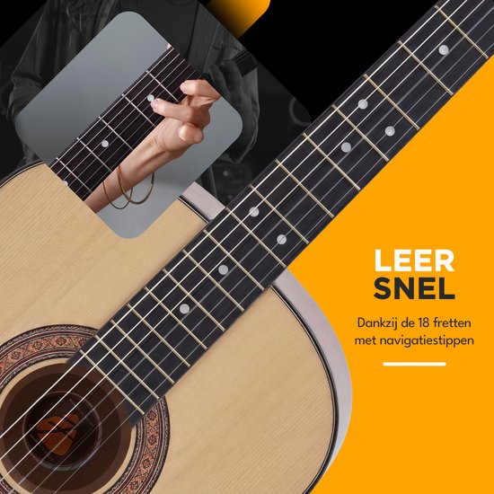 Finesse Acoustic Guitar - with Video Course - Nylon Strings - Classical Guitar - Spanish Guitar - Child - Adults - Natural