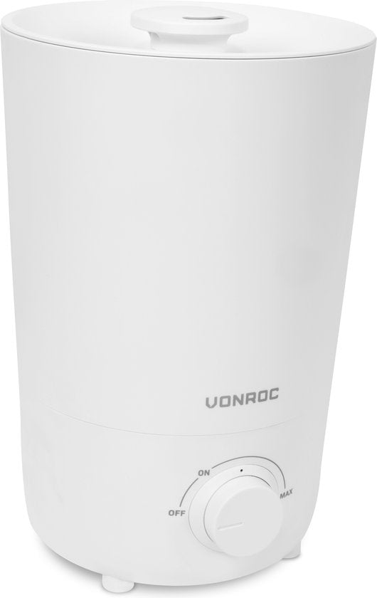 VONROC Humidificateur 2,6 litres - ultrasonique - sortie de brume 360° - blanc