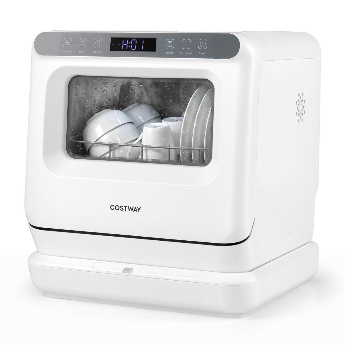Lave-vaisselle Coast Mini - modèle de table portable - 6 programmes - réservoir d'eau de 8,25 litres - blanc