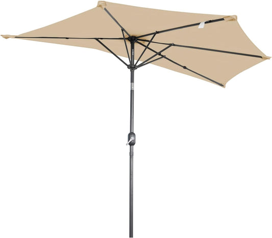 Angel Living Parasol de balcon - Semi-circulaire - 265 x 132 cm - Beige