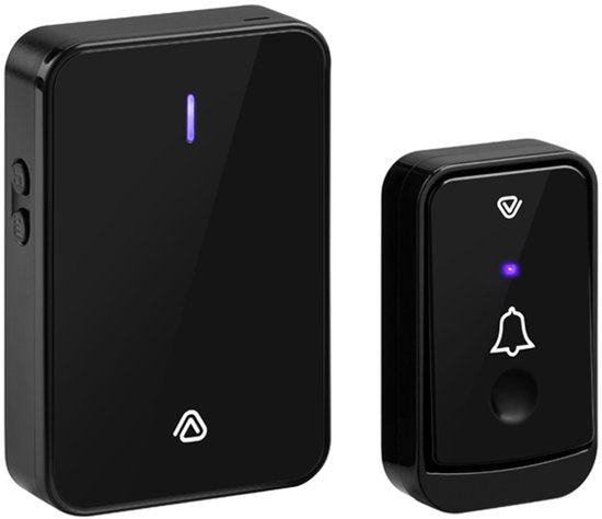 Vlectro - Sonnette sans fil avec 1 ou 2 récepteurs - Noir - Sonnette avec 2 récepteurs