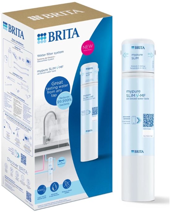 Système de filtration d'eau - BRITA - Mypure SLIM V-MF - 2 pressions - 6,9 bars max. - 8 000 L d'eau filtrée / 12 heures
