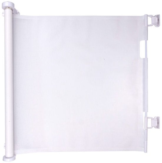 Barrière extensible maxxpro - 11 x 160 x 86 cm - Commande à 1 bouton - Flexible - Blanche