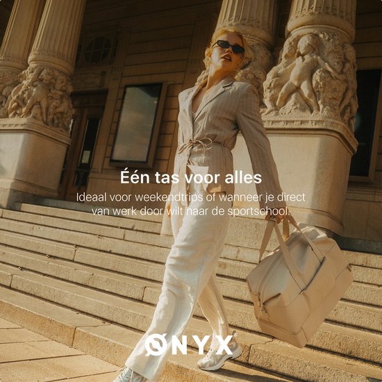 ONYX The Weekender Sac de voyage pour femmes et hommes - Sac de week-end 50 L - Sac de voyage en tant que bagage à main - Blanc ivoire