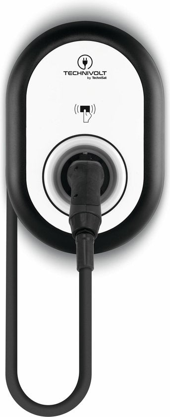 Station de recharge Technivolt 101 black 11 kW avec câble fixe de 5 mètres.