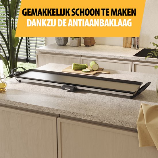 Plaque de cuisson Tristar - BP-2669 - 1 800 W - Gourmet, plaque de grill XL 90 x 23 cm - 8 à 10 personnes