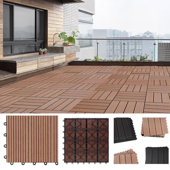 Dalle de terrasse WPC - Insert classique 30x30cm - Terracotta