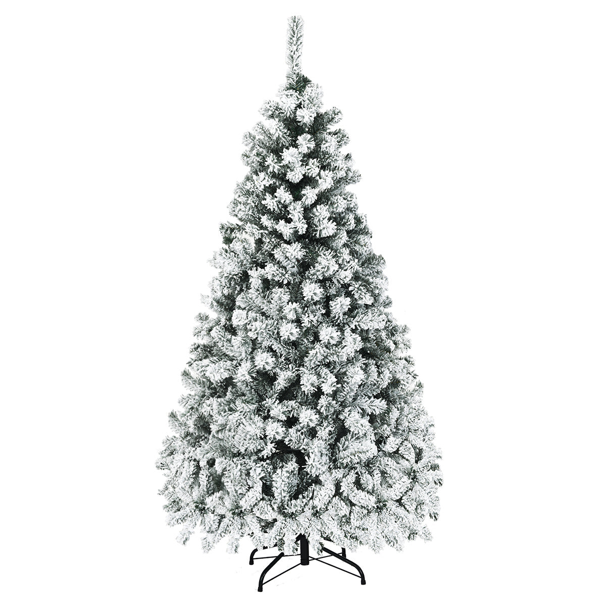 Sapin de Noël - Coast 180 cm- avec neige aiguilles PVC - premium avec lumières LED - blanc vert