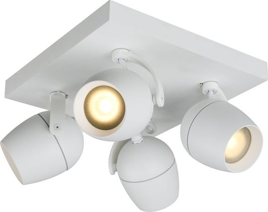 Spot de plafond - Lucide - Salle de bain - 4xGU10 - IP44 - Blanc