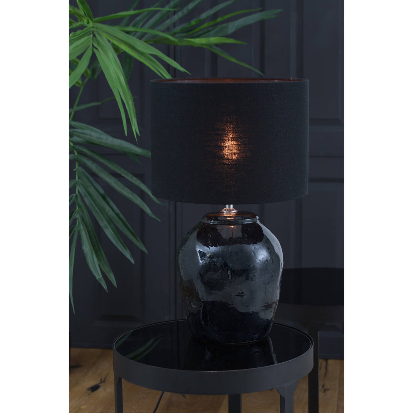 Light & Living Pied de lampe Etna – Ø 30 x 40 cm – Pied de lampe de table robuste en céramique fine – Noir mat – Pour ampoule E27 – Socle luxueux pour votre lampe de table