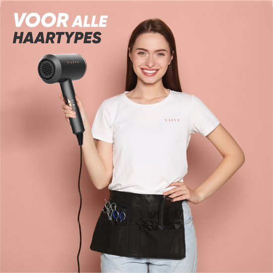 VAIVE Sèche-cheveux ionique avec diffuseur - Sèche-cheveux 2000 Watts - Sèche-cheveux avec Coolshot - 3 réglages