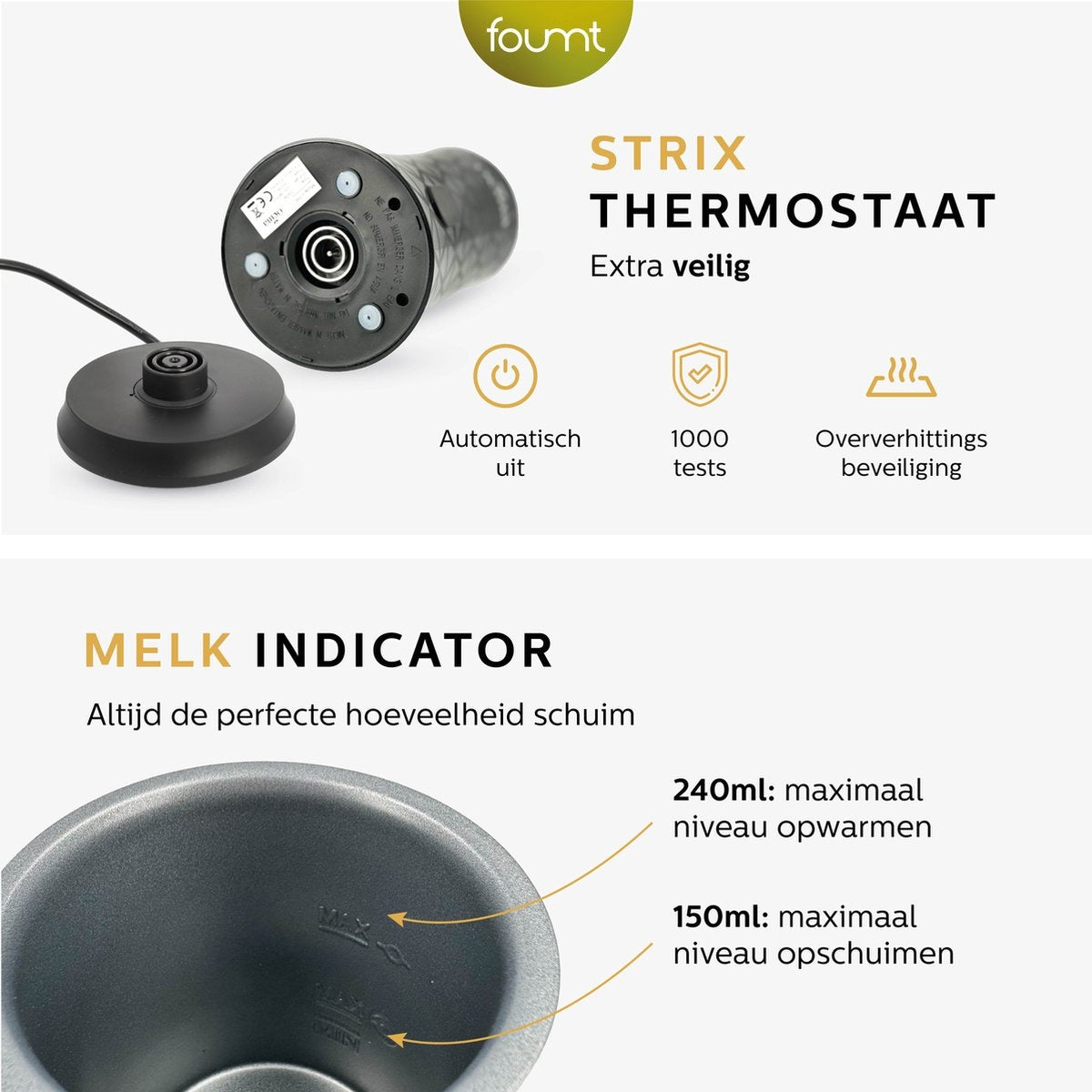 Ocina - Mousseur à lait petit - noir