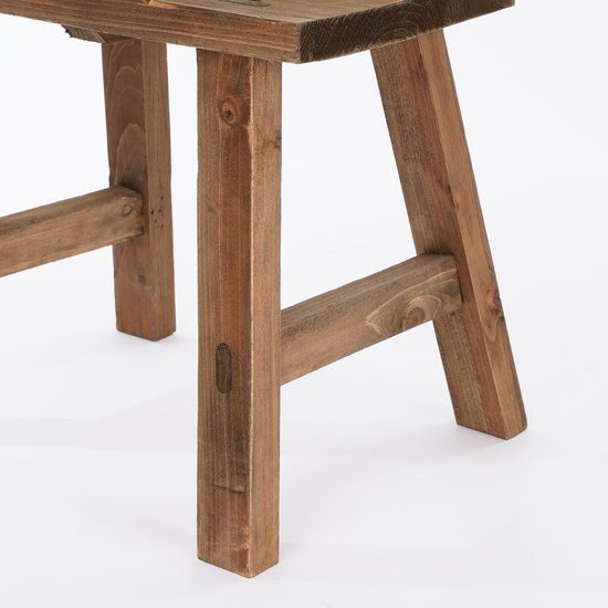 Tabouret en bois audacieux - Mica Decorations - L38 x L29 x H34 cm - Bois recyclé - Marron