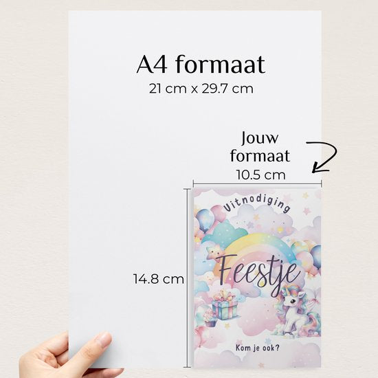 Systemyze 15x Invitation Kids Party Girl - Cartes d'invitation d'anniversaire - Thème Licorne - Format A6