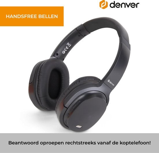Casque Bluetooth Denver - Réduction active du bruit - Sans fil - Appel mains libres - BTN210