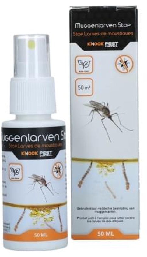 Knock Pest Control Mosquito Larvae Stop 50 ml - Moyen de lutte contre les larves de moustiques - Convient pour le traitement des eaux stagnantes - étang et aquarium - Action efficace jusqu'à 4 semaines