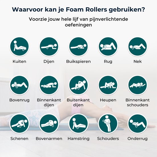 Massagerr® Mini Box - Boule de Massage, Boule de Massage Duo & Mini Foam Roller - Rouleau de Massage - Fascia - Fitness - Trigger Point Massage Set - Inclus Stress Ball - Noir