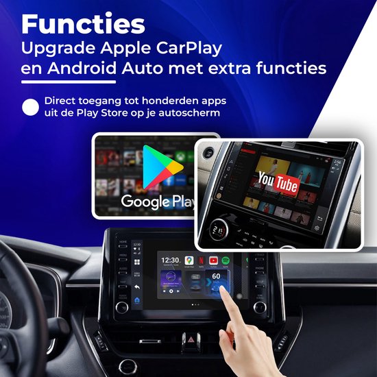 CarMe CarPlay AI Box - Installez n'importe quelle application sur l'écran de votre voiture - Youtube & Netflix - Mettez à jour CarPlay et Android Auto - Dongle CarPlay - Dongle Android Auto - Dernier modèle 2024 - Noir