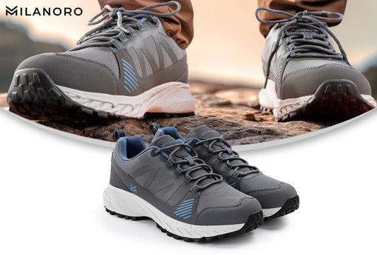 Chaussures de randonnée Milanoro, taille 42 - Softshell - Semelle adhérente - Gris/Bleu