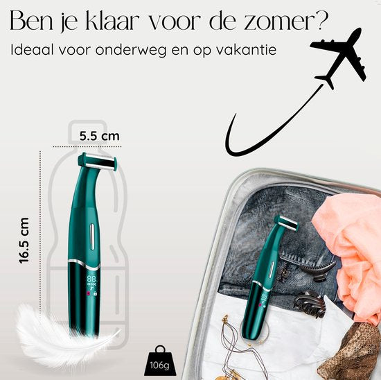 Tondeuse bikini 4 en 1 + sac de voyage - Sansbeauté® - Visage - Aisselles - Jambes - Maillot - Tondeuse à sourcils - Epilation visage femmes - Zone intime - Ladyshaves Bikini - Epilateur électrique