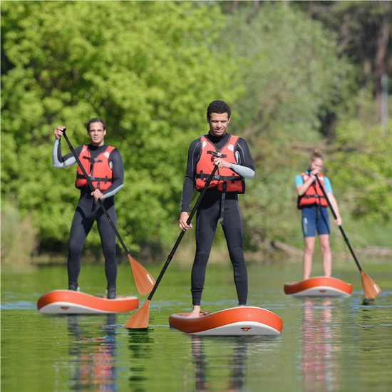 Paddle gonflable  LifeGoods - Max. 135KG - 320x81cm - Blanc/Orange