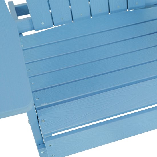 Chaise AXI Claire Adirondack bleue – Chaise de jardin en plastique avec accoudoirs – Pliable – Dossier haut – Chaise de jardin – 84,5 x 77 x 95,5 cm – Durable et résistante aux intempéries